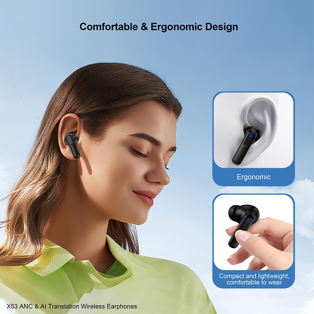 XUNDD X53 ANC and Al Translation Wireless Earphones description image 3